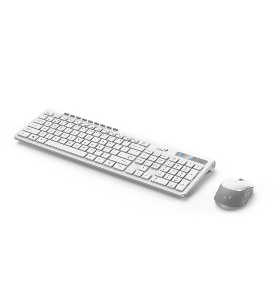 Комплект клавиатура+мышь Genius SlimStar 8230 беспроводной, USB + Bluetooth, 1000 DPI, белый