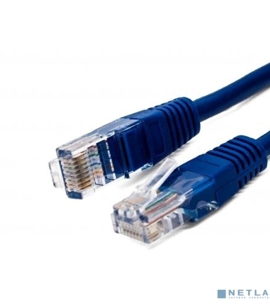 Кабель патч-корд, Filum FL-U5-1M-BL U/UTP 5e cat. 1м, 26AWG(7x0.16 мм), омедненный алюминий (CCA), PVC, синий