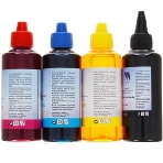 Чернила NVPrint для аппаратов Epson, комплект 4 цвета (пигментные Bk + водные C,M,Y) по 100 мл, фото2