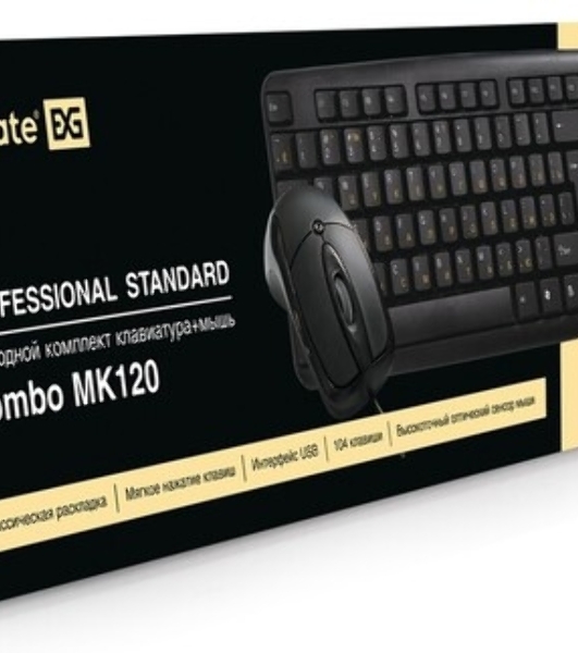 Комплект клавиатура+мышь ExeGate MK150 проводной, USB, 1200 DPI, чёрный