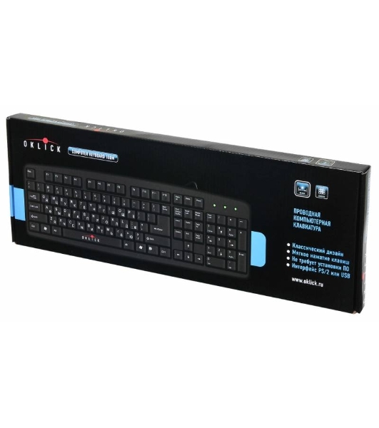 Клавиатура Oklick 100M HW3 проводная, USB Type-A, чёрный