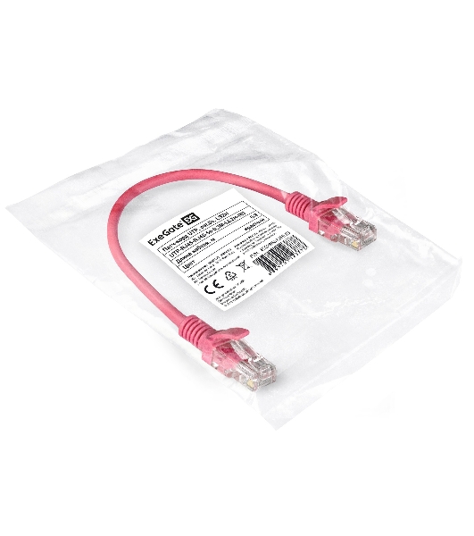 Патч-корд ExeGate EX286372RUS UTP-RJ45-RJ45-5e-0,3M-LSZH-RD, UTP, cat.5e, LSZH, 0.3м, красный
