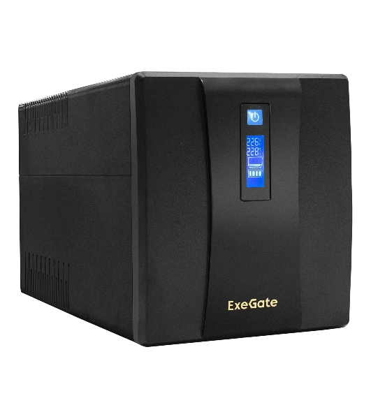 Источник бесперебойного питания ExeGate SpecialPro Smart LLB-1500.LCD.AVR.4SH.USB 1500VA/950W, LCD, AVR, 4*Schuko, USB, черный