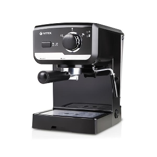 Кофеварка рожковая Vitek VT-1502 черный, исп. кофе - молотый, 1.5 л, 1050 Вт, 15 Бар.