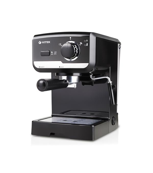Кофеварка рожковая Vitek VT-1502 черный, исп. кофе - молотый, 1.5 л, 1050 Вт, 15 Бар.