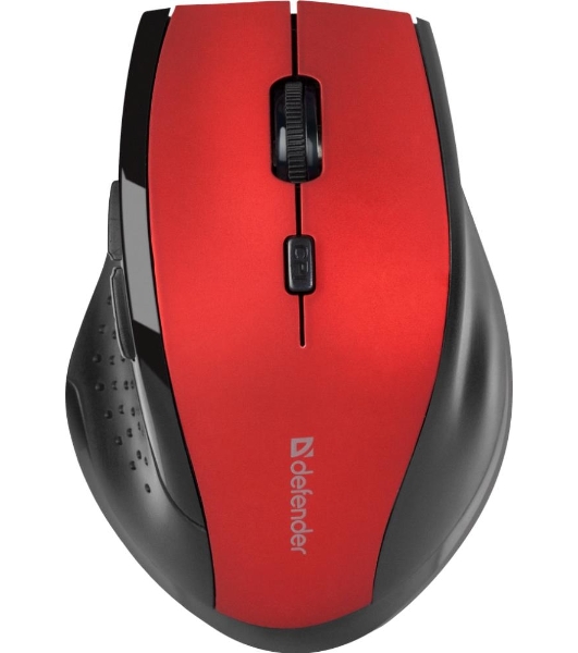 Мышь беспроводная Defender Accura MM-365 красный, 1600 dpi, радиоканал, USB, кнопки - 6