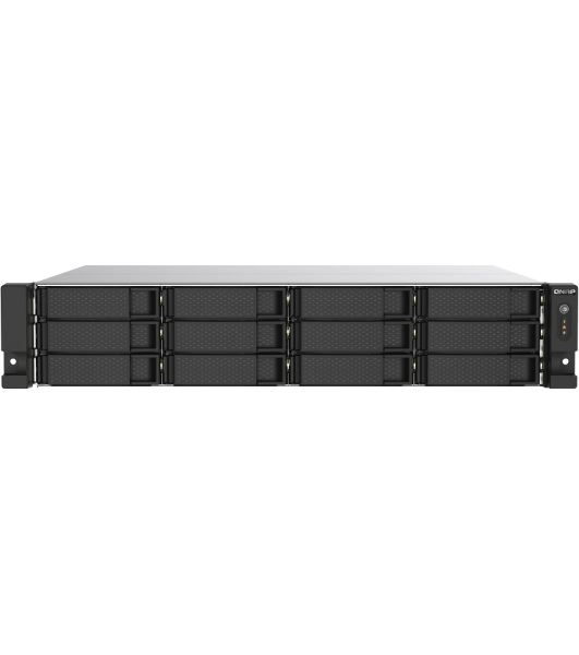 Сетевое хранилище без дисков SMB QNAP TS-1273AU-RP-8G NAS 12 HDD trays, 2x 2.5 GbE, rackmount, 2 PSU. 4-core AMD V1500B2,2 GHz, RAM 8 Gb (8 Gb UDIMM DDR4 (1 x 8 Gb) up to 32 Gb (2 x 16 Gb)). W/o rail kit RAIL-B02