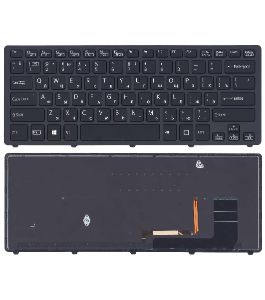 Клавиатура для ноутбука Sony SVF14N Flip черная с подсветкой