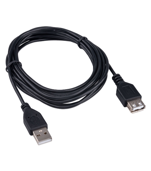 Кабель-удлинитель USB2.0 Гарнизон GCC-USB2-AMAF-3M, AM/AF, медь, 3м, черный, пакет