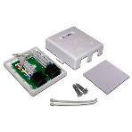 Настенная розетка, 2 порта RJ-45 категории 6, UTP, белая, фото 1