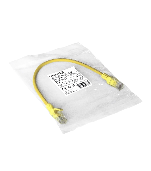 Патч-корд ExeGate EX286374RUS UTP-RJ45-RJ45-5e-0,3M-LSZH-YL, UTP, cat.5e, LSZH, 0.3м, желтый