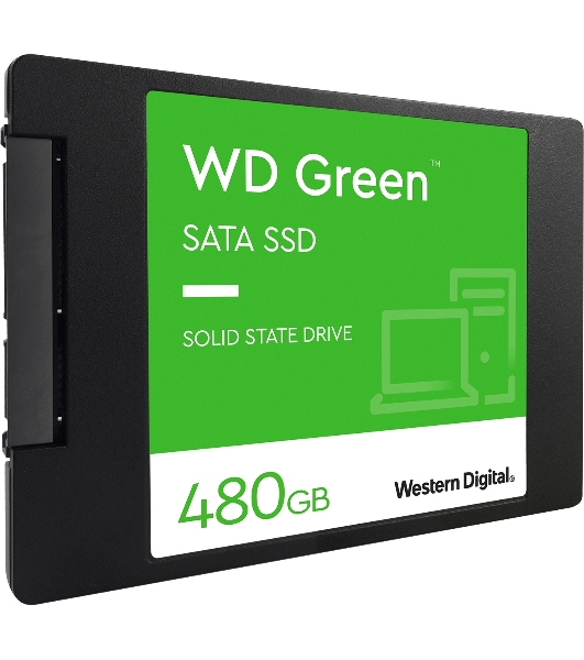 Накопитель SSD WD Green WDS480G3G0A, 480Gb, SATA III, 2.5', R/W 545/545