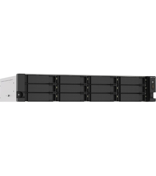 Сетевое хранилище без дисков SMB QNAP TS-1273AU-RP-8G NAS 12 HDD trays, 2x 2.5 GbE, rackmount, 2 PSU. 4-core AMD V1500B2,2 GHz, RAM 8 Gb (8 Gb UDIMM DDR4 (1 x 8 Gb) up to 32 Gb (2 x 16 Gb)). W/o rail kit RAIL-B02