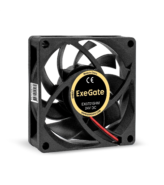 Вентилятор 12В DC ExeGate EX07015H2PM (70x70x15 мм, Hydraulic bearing (гидродинамический), 2pin+Molex, 2500RPM, 23dBA)