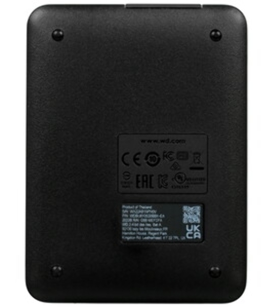 Внешний HDD 2.5' Western Digital Elements Portable, 2TB, USB 3.2 Gen 1 Type-A, 5400 rpm, черный