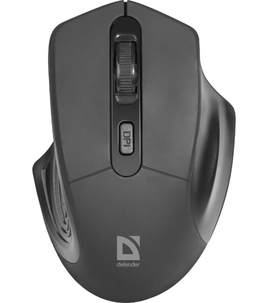 Мышь беспроводная Defender Datum MB-345 черный, 1600 dpi, радиоканал, USB, кнопки - 4