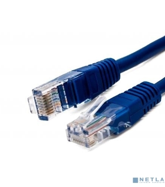 Кабель патч-корд, Filum FL-U5-2M-BL U/UTP 5e cat. 2м, 26AWG(7x0.16 мм), омедненный алюминий (CCA), PVC, синий