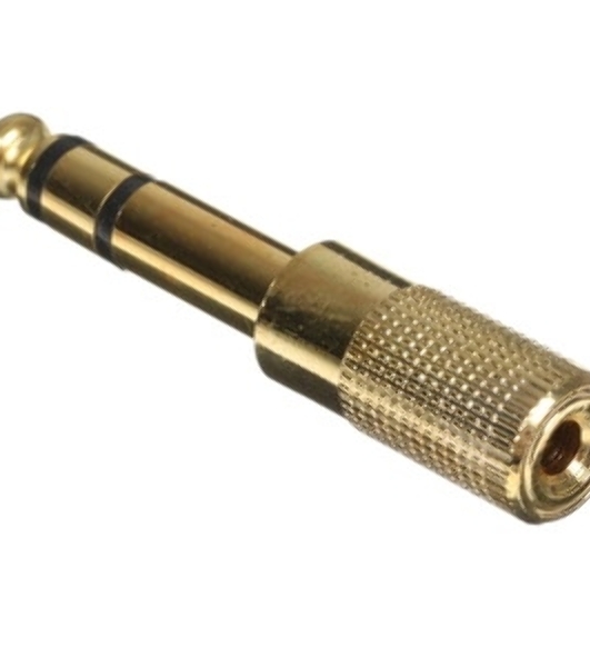 Аудио переходник Cablexpert A-63M-35F, Jack6.3(M) на Jack3.5(F) стерео, золотой, пакет