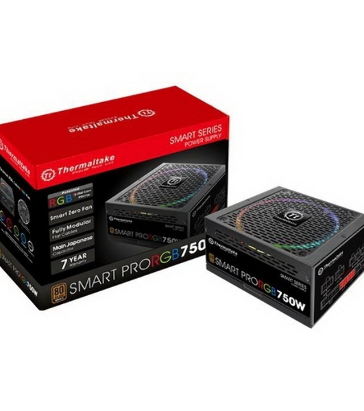Блок питания Thermaltake Smart Pro RGb (PS-SPR-0750FPCBEU-R), 750Вт, 80 PLUS Bronze, 140мм, модульный, черный