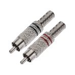 Разъем штекер PROconnect RCA металл пайка ZN черный/красный, фото 1