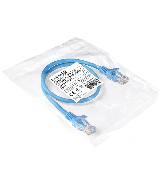Патч-корд ExeGate EX286380RUS UTP-RJ45-RJ45-5e-0,5M-LSZH-BL, UTP, cat.5e, LSZH, 0.5м, синий