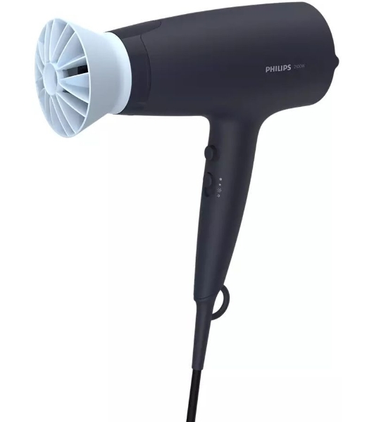 Фен Philips BHD360/20 черный/синий, 2100 Вт, ионизация