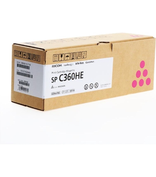 Картридж лазерный Ricoh SP C360HE пурпурный для SP C360DNw/SP C360SNw/SP C360SFNw/SP C361SFNw 6000 страниц.