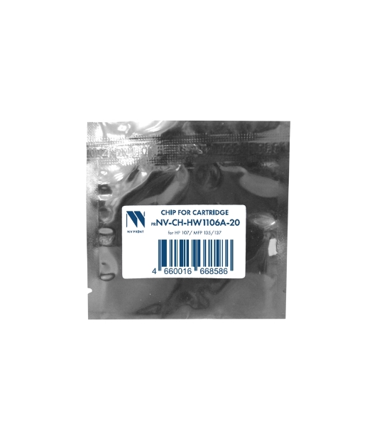 Чип NVPrint для картриджа HP W1106A (20 шт) для HP 107, MFP 135/137 (1K) совместимый