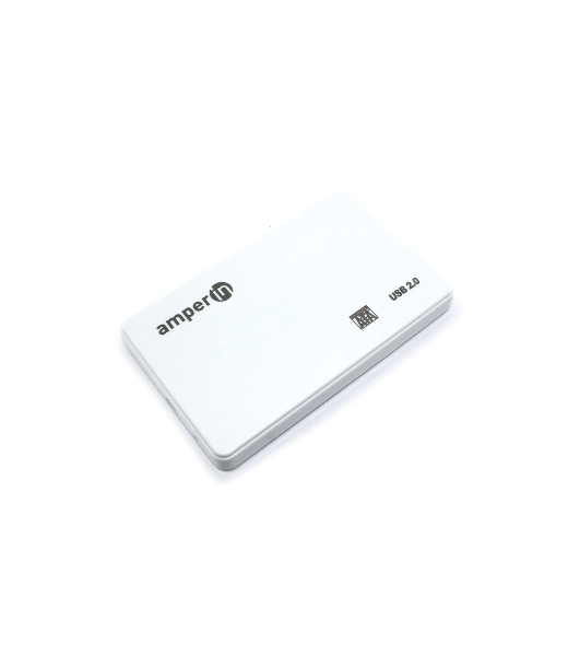 Корпус для жесткого диска Amperin AM25U2PW 2,5', USB 2.0, пластиковый, белый