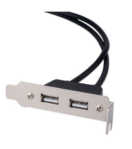Планка USB 2.0 на заднюю панель низкопрофильная Cablexpert CCUSBRECEPTACLE-LP, 2 порта USB