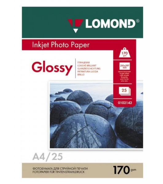 Фотобумага Lomond односторонная глянцевая 170 г/м2 A4/25л.