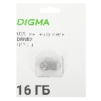 Флешка USB Digma DRIVE2 (DGFUM016A20SR), 16Gb, USB 2.0, R/W 20/10, серебристый, фото 1