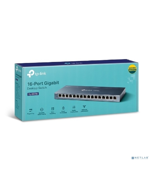 Коммутатор TP-Link TL-SG116 16-портовый гигабитный настольный коммутатор