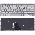 Клавиатура для ноутбука Sony SVF14N FIT серебристая с подсветкой, фото3