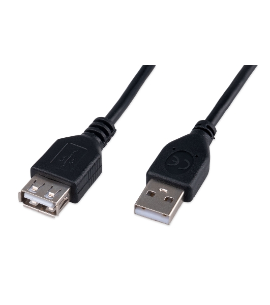 Кабель-удлинитель USB2.0 Cablexpert CCP-USB2-AMAF-1M, AM/AF, медь, двойн.экран, Pro, 1м, черный, пакет