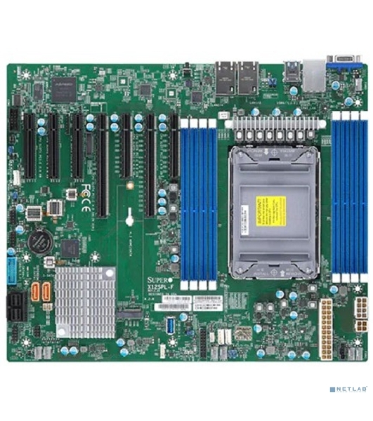 Материнская плата серверная SuperMicro X12SPL-F-B, сокет LGA4189, Intel C621A, DDR4 ECC, 8xDDR4, 2xPCIe 4.0 x16, 5xPCIe x8, 10xSATA, 1xM.2, 2xUSB 3.2, 2xUSB 2.0, 2xRJ-45, VGA, ATX