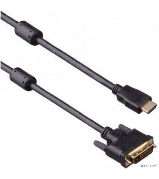 Кабель HDMI-DVI ExeGate EX-CC-HDMIM-DVIM-1.8 (19M/25M, dual link, 2 фильтра, 1,8м, позолоченные контакты)