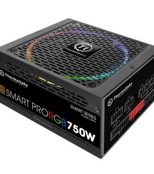 Блок питания Thermaltake Smart Pro RGb (PS-SPR-0750FPCBEU-R), 750Вт, 80 PLUS Bronze, 140мм, модульный, черный