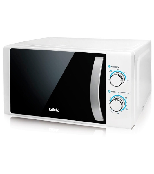 Микроволновая печь BBK 20MWS-711M/WS C белый/серебристый, 20 л, 700 Вт, переключатели - поворотный механизм