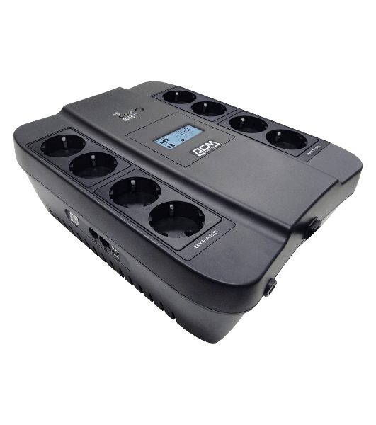 Источник бесперебойного питания Powercom Back-UPS SPIDER, Line-Interactive, LCD, AVR, 550VA/330W, Schuko, USB, черный (1456259)