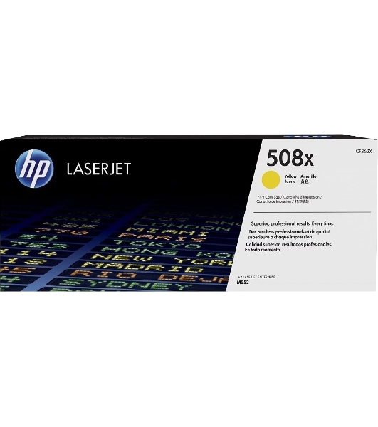 Тонер Картридж HP 508X CF362X желтый для HP CLJ M552/M553 (9500стр.)