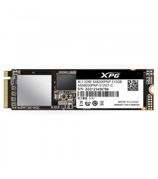 Накопитель SSD XPG SX8200 Pro, 512 Gb, PCIe 3.0 x4, M.2 2280, NVMe, R/W 3350/2350, с радиатором