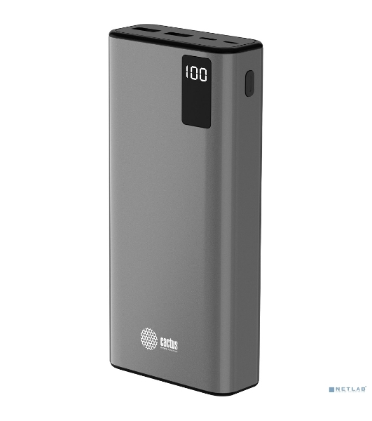 Портативный аккумулятор Cactus CS-PBFSFA-20000 20000mAh 4.5A 2xUSB-A/USB-C серый
