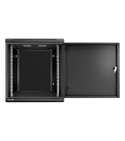 Шкаф телекоммуникационный 19' настенный 12U ExeGate EC-WM-12U.600.M.BLACK (19', 12U, 600x600x635 мм (ШхГхВ), передняя дверь металл, съемные боковые панели, пыле- и влагозащита IP23, черный RAL 9004)