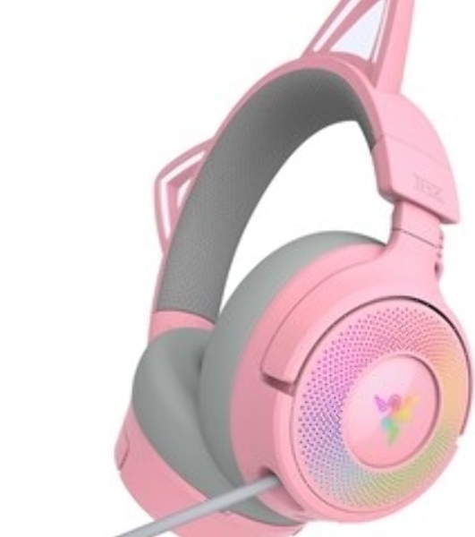 Гарнитура Razer Kraken Kitty V3 Pro Quartz розовый, беспроводная, bluetooth, до 70 ч, подсветка