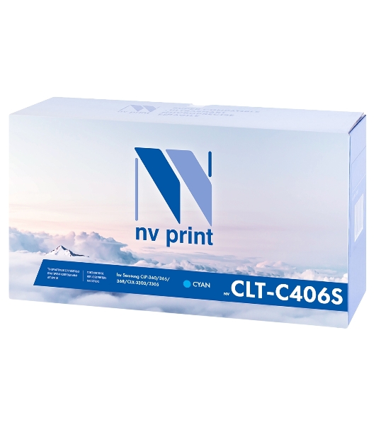 Картридж лазерный NVPrint совместимый Samsung CLT-C406S Cyan для CLP-360/365/368/CLX-3300/3305 (1000k)