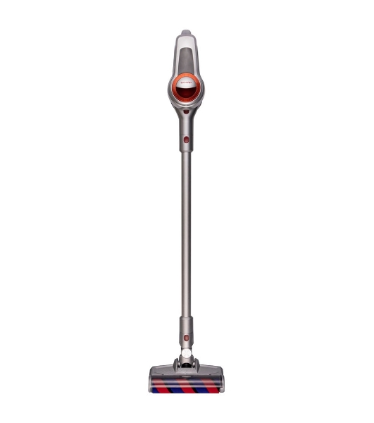 Пылесос вертикальный Sharp ECSB72RS серебристый/красный, питание от аккумулятора, 95 Вт, уборка сухая, пылесборник 1 л, работа от АКБ max 36 мин