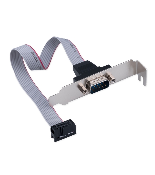 Планка на заднюю панель низкопрофильная Cablexpert CCDB9RECEPTACLE-LP, 1 порт COM/RS-232/DB9-M