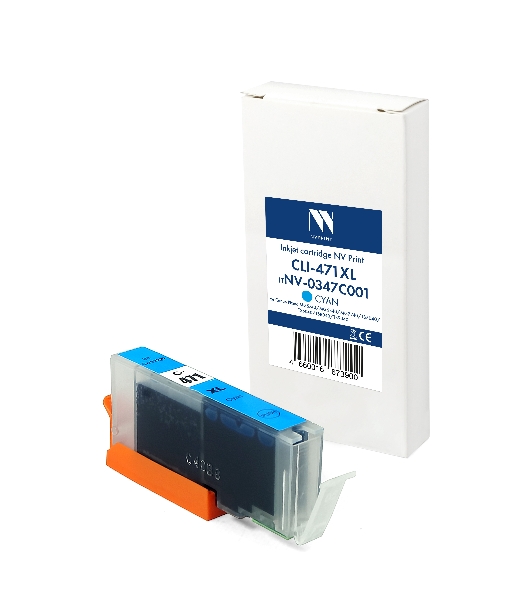 Картридж струйный NVPrint CLI-471XL (NV-0347C001) Cyan для Canon Pixma MG5740/MG6840/MG7740/TS5040/TS6040/TS8040/TS9040 (12 мл) совместимый