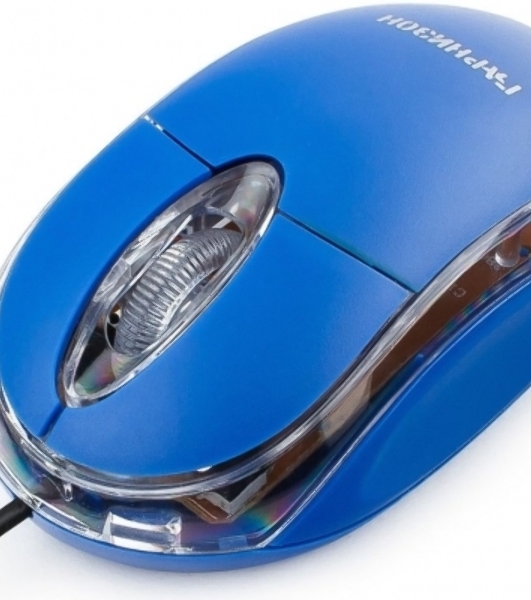 Мышь проводная Гарнизон GM-100B синий, 1000 dpi, USB, кнопки - 3